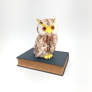 Vintage Ceramic Owl Alberta's Mold Glazed Hooter Statue‎ MCM 70s